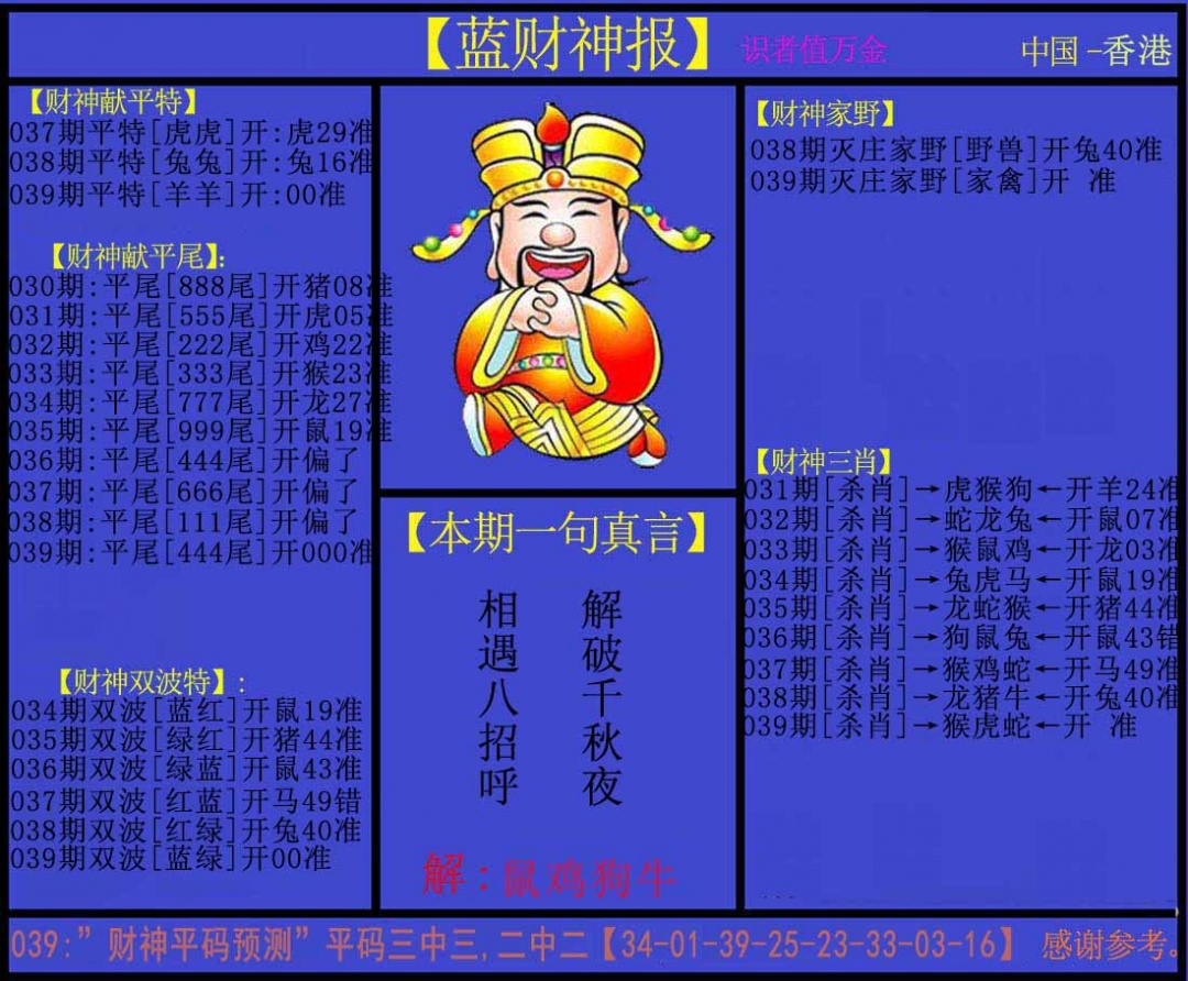 039期蓝财神[图]